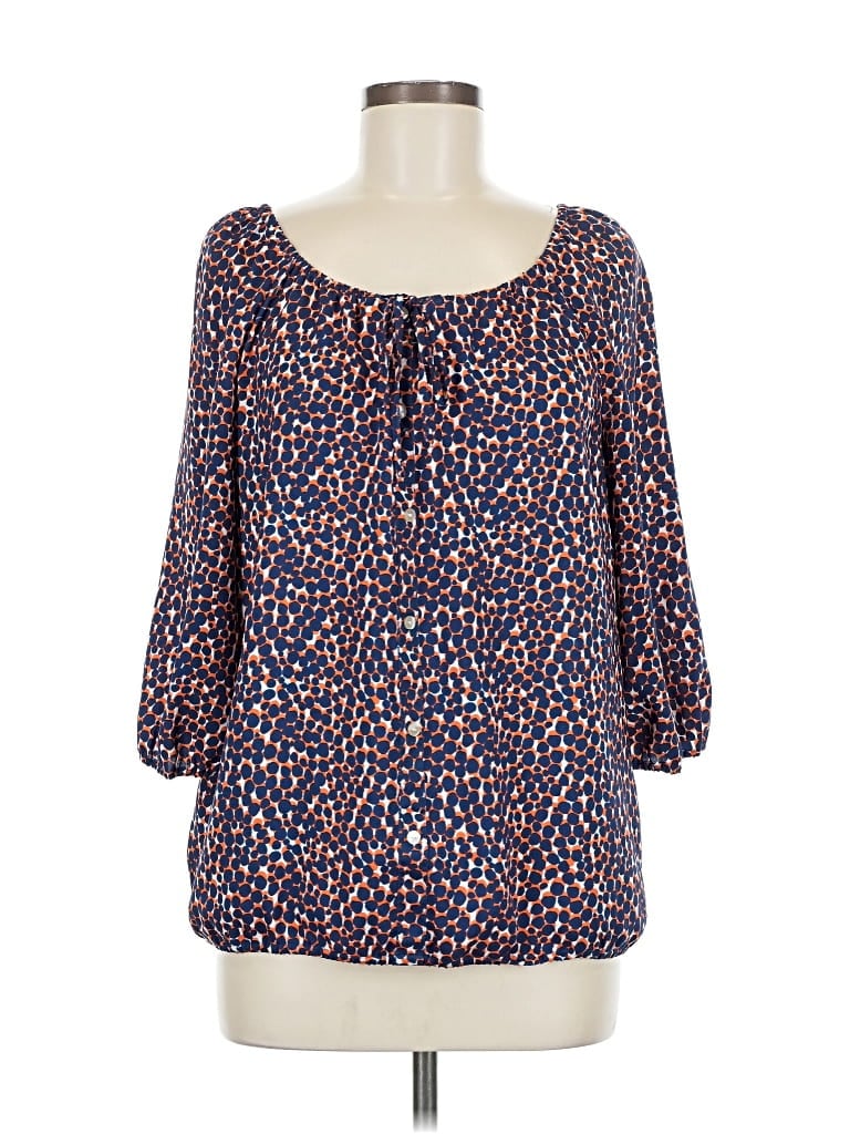 Pre-owned Ann Taylor 3/4 Sleeve Blouse In Blue