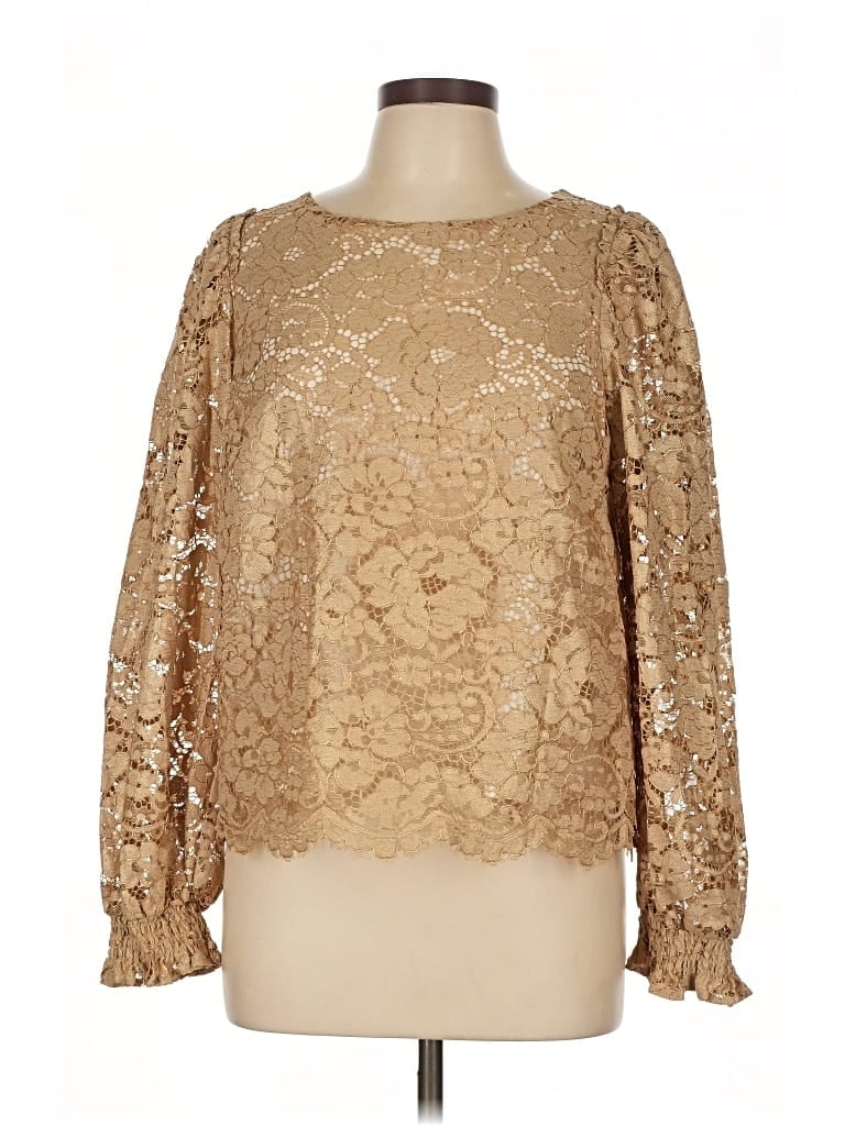 Pre-owned Lilly Pulitzer Long Sleeve Blouse In Gold