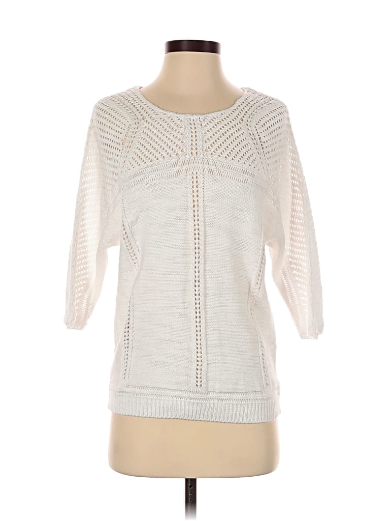 Pre-owned Prana 3/4 Sleeve Top Ivory Boatneck Tops In White