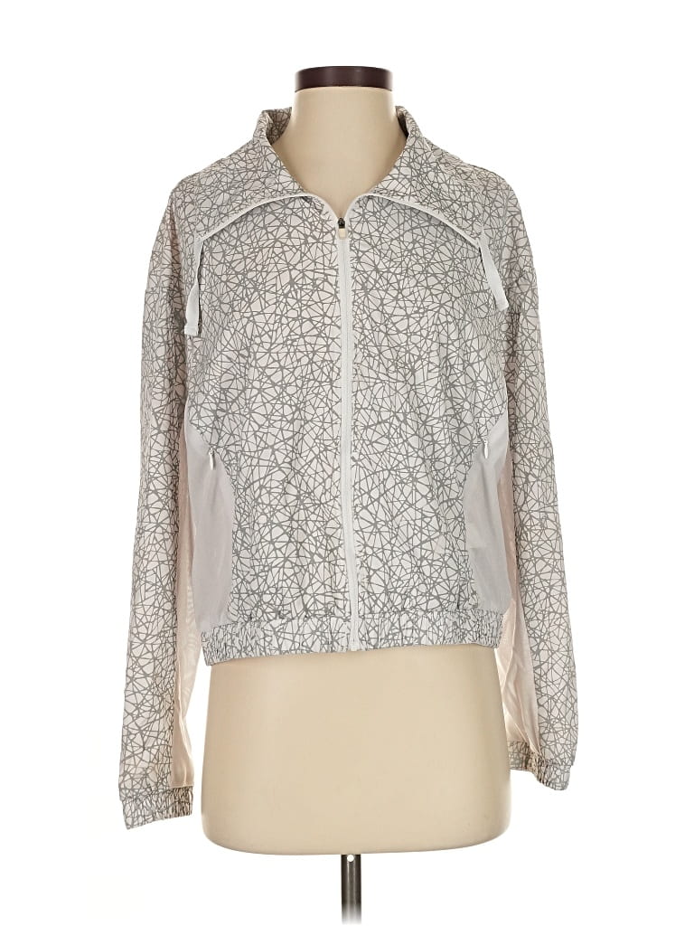 Pre-owned Fabletics Track Jacket In Silver