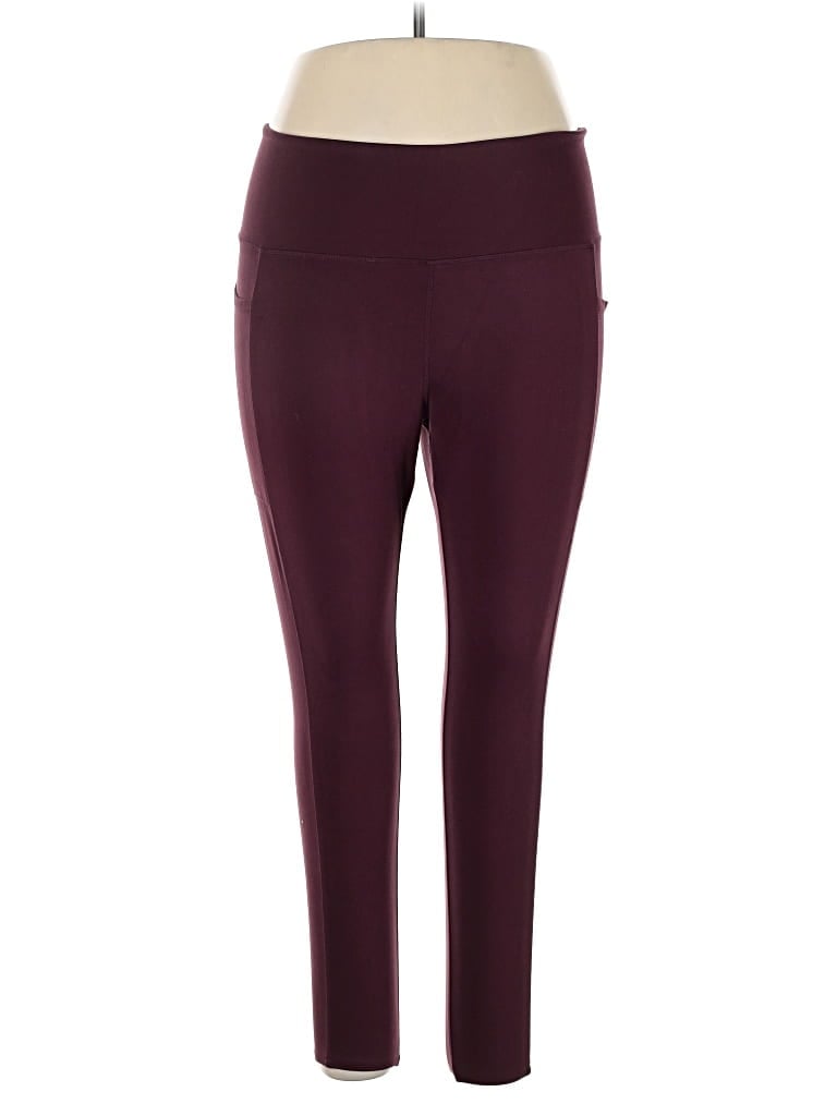 Pre-owned Danskin Active Pants In Burgundy