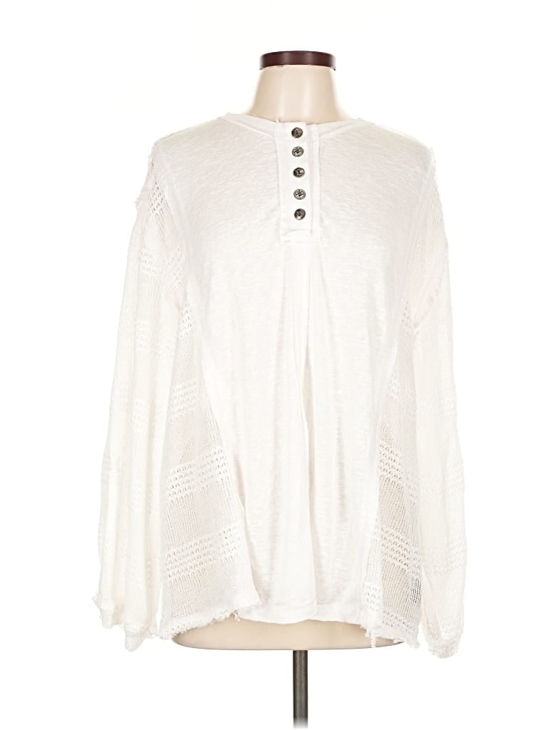 Pre-owned Pol Long Sleeve Blouse In White