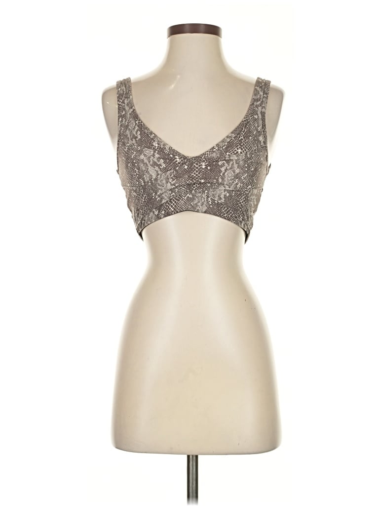 Pre-owned Varley Tank Top Silver Strapless Neckline Tops