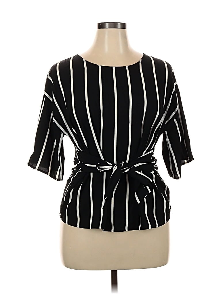 Pre-owned West Kei Short Sleeve Blouse In Black