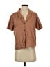Madewell Brown Short Sleeve Button-Down Shirt Size XXS - photo 1