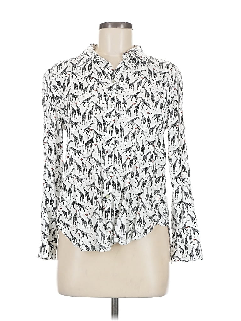 Pre-owned Jane And Delancey Long Sleeve Blouse In White