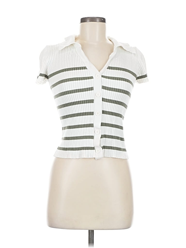Pre-owned And Now This Short Sleeve Top White Collared Neckline Tops