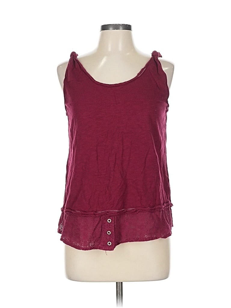 Pre-owned Democracy Sleeveless Top Burgundy Halter Neckline Tops