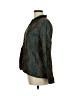 Anu by Natural 100% Silk Print Teal Silk Blazer Size M - photo 5