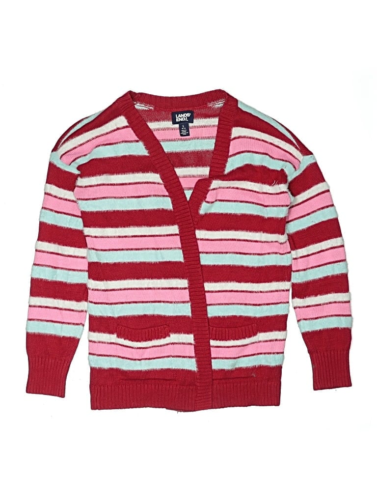 Pre-owned Lands' End Kids' Cardigan Sweater In Red