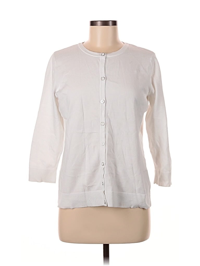 Pre-owned Christopher & Banks Cardigan Sweater In White