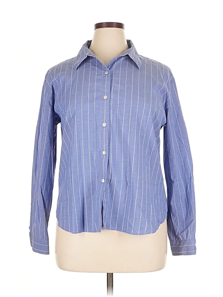 CHICO'S DESIGN Pre-owned Long Sleeve Button Down Shirt In Blue