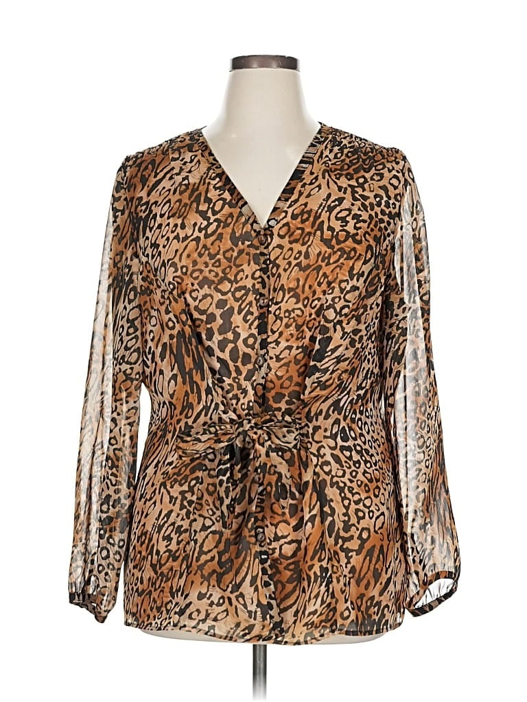 COLDWATER CREEK Pre-owned Long Sleeve Blouse In Brown