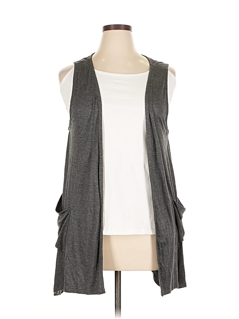 Twist Cardigan Sweater In Gray