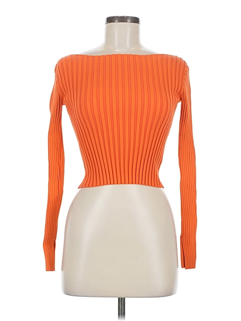 Pre-owned Astr Long Sleeve Top Orange Boatneck Tops