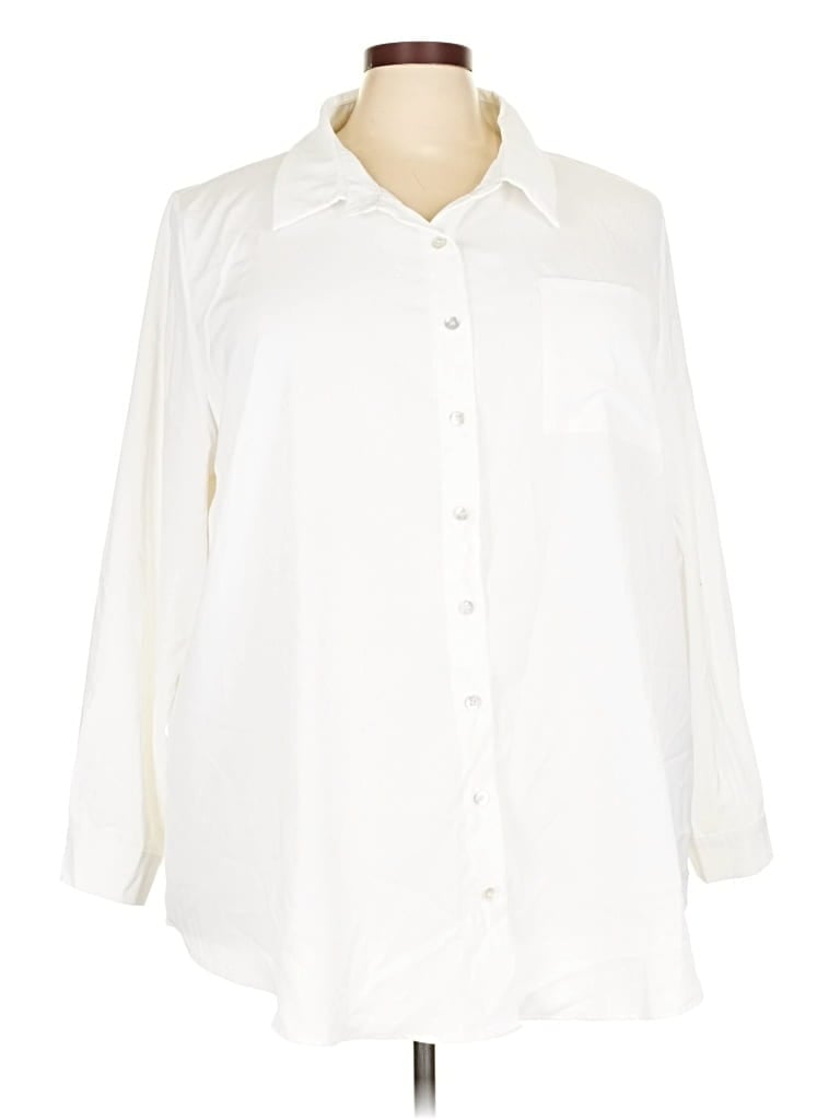 Pre-owned Bloomchic 3/4 Sleeve Blouse In White