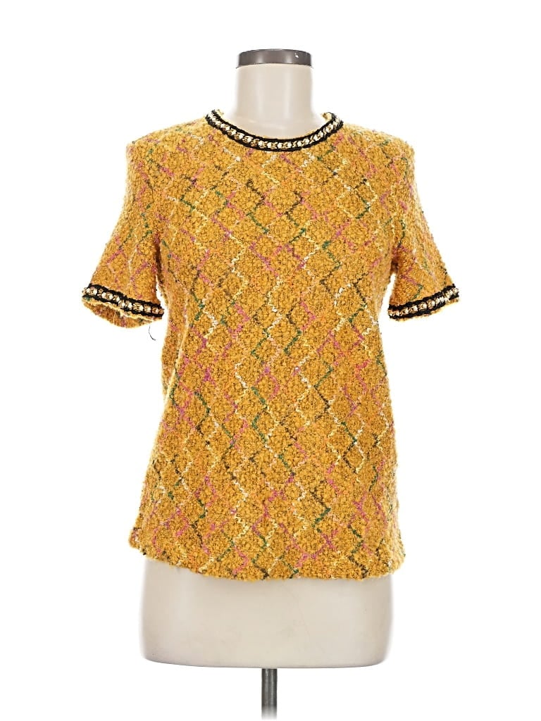 Pre-owned Zara Basic Cardigan Sweater In Yellow