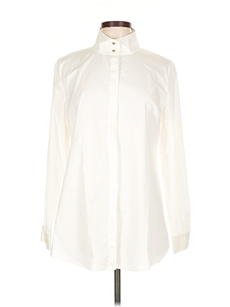 Pre-owned Soft Surroundings Long Sleeve Blouse In White