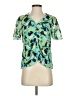 CAbi 100% Polyester Green Short Sleeve Blouse Size XS - photo 1