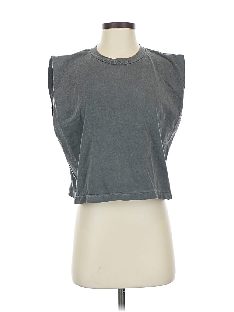 Pre-owned American Apparel Sleeveless T-shirt In Gray