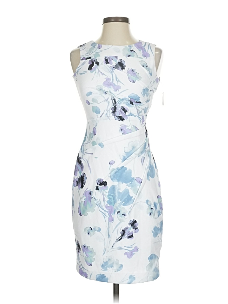 Pre-owned Calvin Klein Cocktail Dress In White