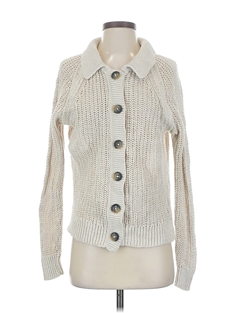 Pre-owned Garnet Hill Cardigan Sweater In White