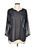 grand & greene 100% Polyester Black 3/4 Sleeve Blouse Size L - photo 1