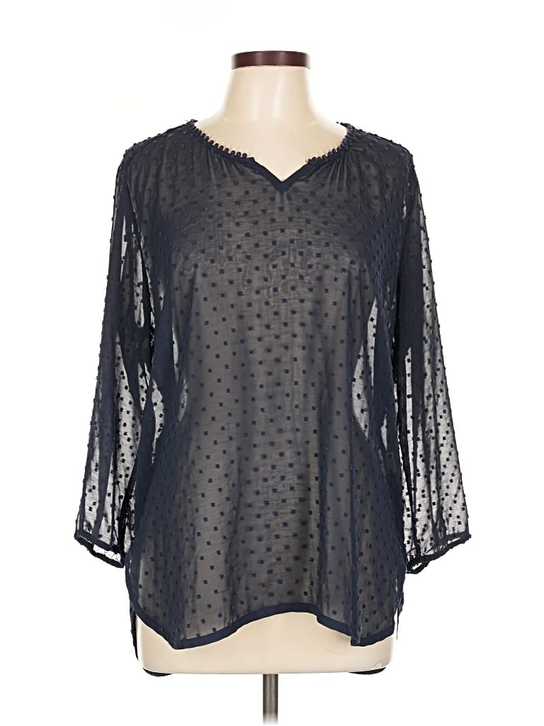 Pre-owned Grand & Greene 3/4 Sleeve Blouse In Black