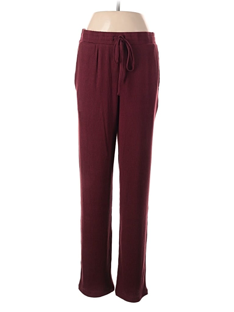 Pre-owned Lands' End Casual Pants In Burgundy