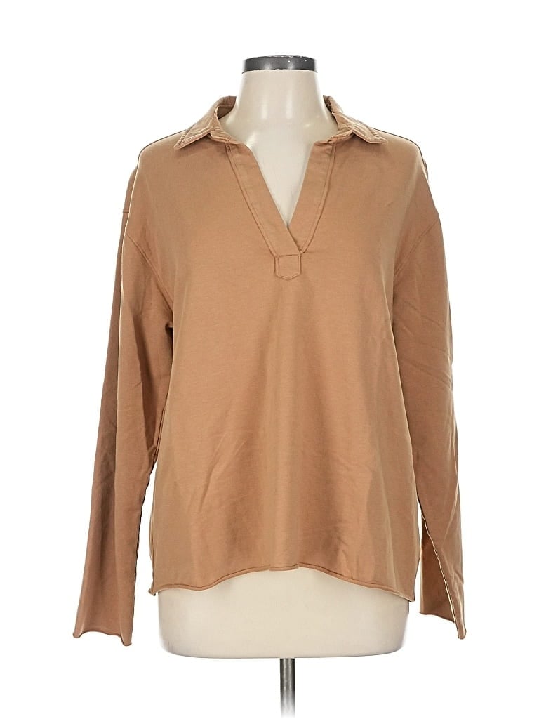 Pre-owned Dylan Long Sleeve Polo Shirt In Brown