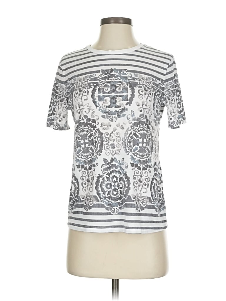 Pre-owned Tory Burch Short Sleeve T-shirt In Silver