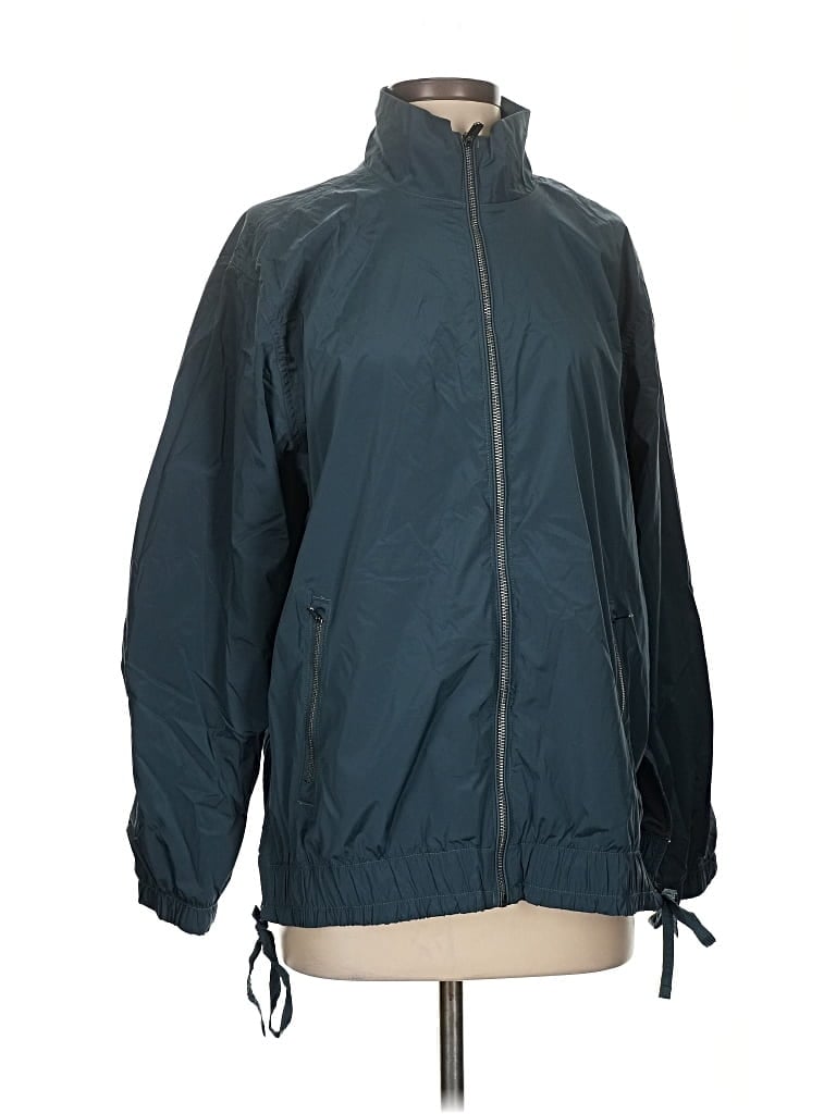 Pre-owned Athleta Windbreaker Jacket In Blue