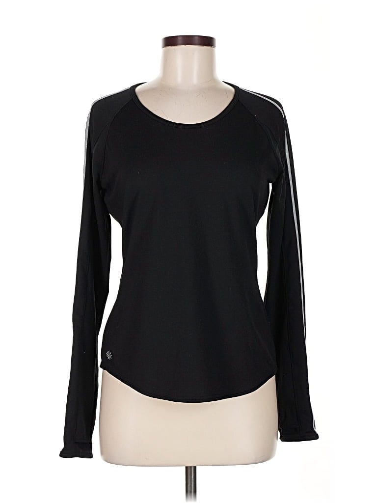 Pre-owned Athleta Long Sleeve T-shirt In Black