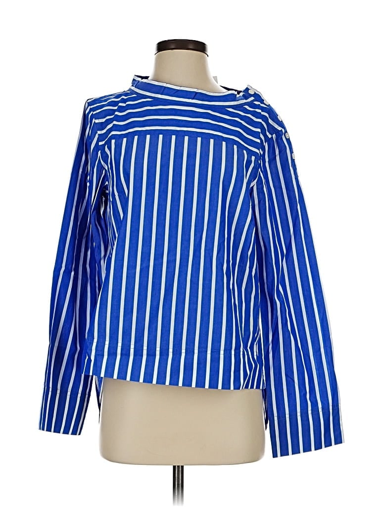 J.crew Factory Store Long Sleeve Blouse In Blue