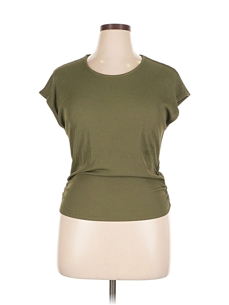 Pre-owned Btfbm Short Sleeve Top Green Cowl Neck Tops