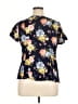 Torrid Floral Blue Short Sleeve Blouse Size 1X Plus (1) - photo 2