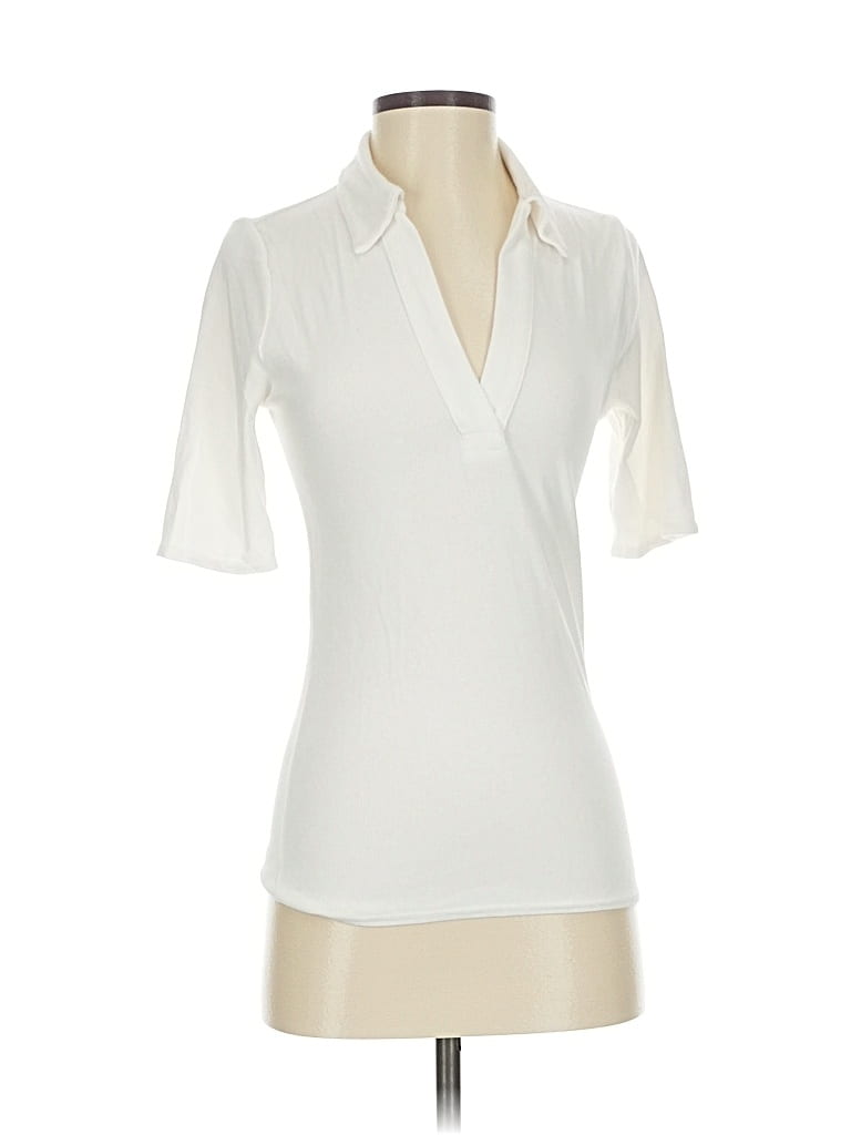Pre-owned Banana Republic Short Sleeve Blouse In White