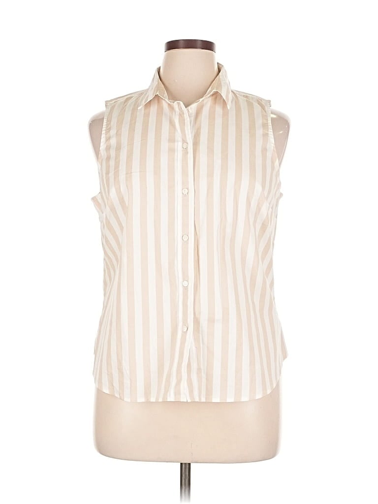 Pre-owned J.crew Factory Store Sleeveless Button Down Shirt In White