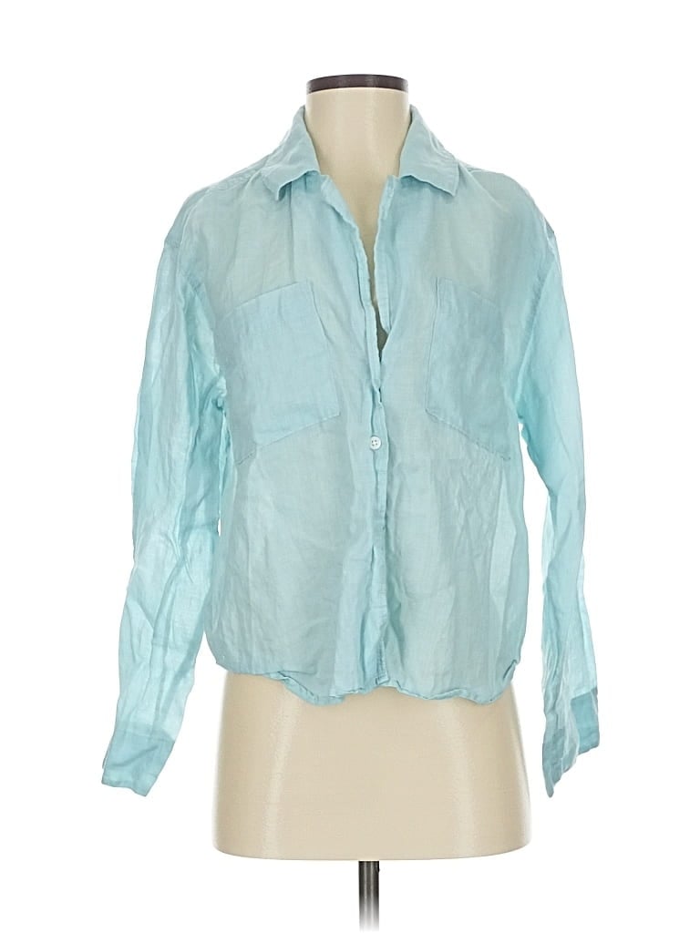 Pre-owned Madewell Long Sleeve Blouse In Blue