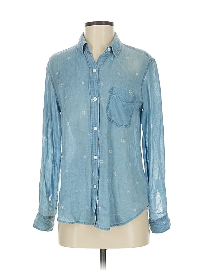 Pre-owned Rails Long Sleeve Button Down Shirt In Blue