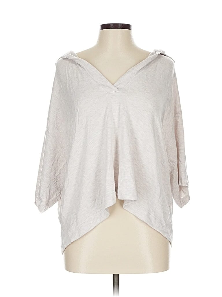 Pre-owned Athleta 3/4 Sleeve T-shirt In Silver