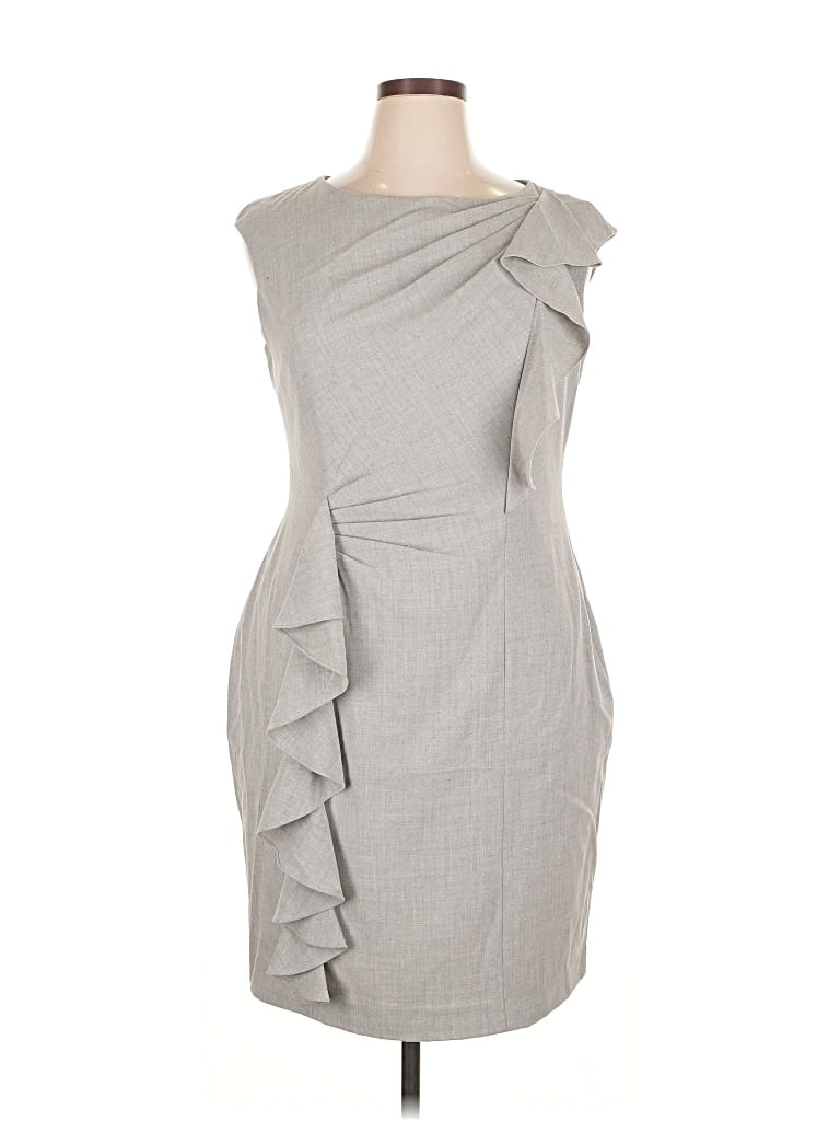 Pre-owned Calvin Klein Cocktail Dress In Gray