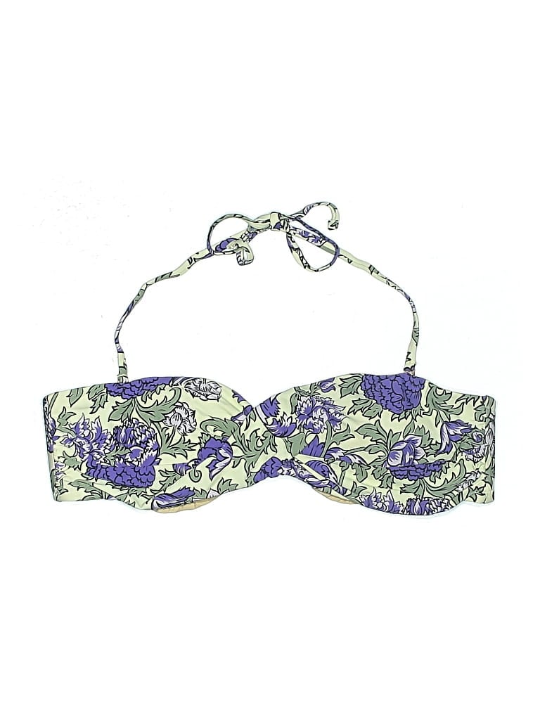 Pre-owned Anthropologie Swimsuit Top Purple Print Pattern Swimwear