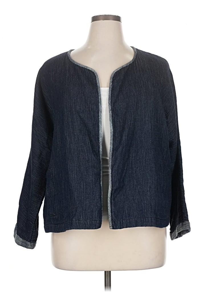 Pre-owned Eileen Fisher Cardigan Sweater In Blue