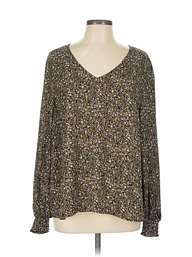Pre-owned Cabi Long Sleeve Blouse In Brown