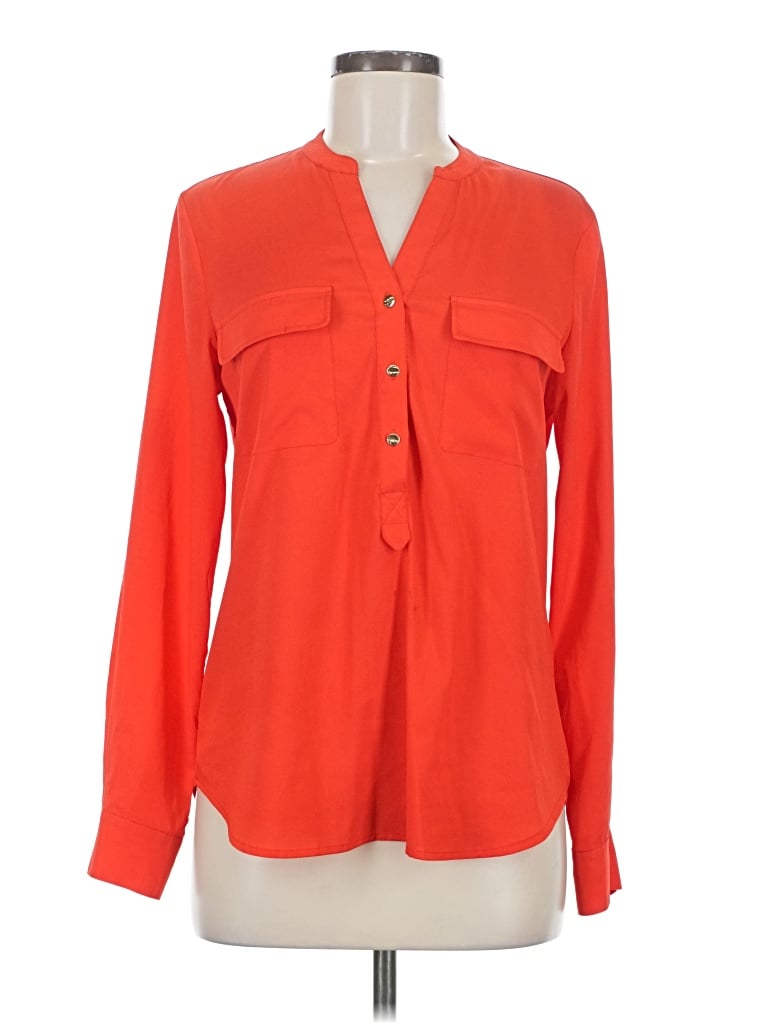 Pre-owned Ivanka Trump Long Sleeve Blouse In Orange
