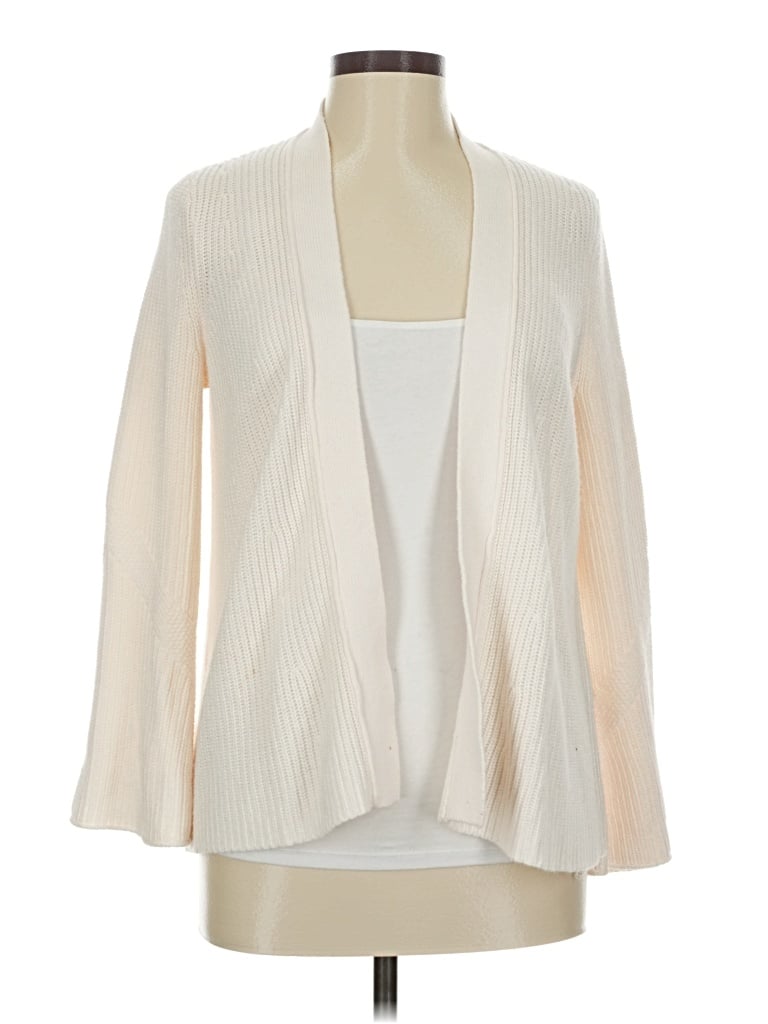 Pre-owned Ann Taylor Loft Cardigan Sweater In White
