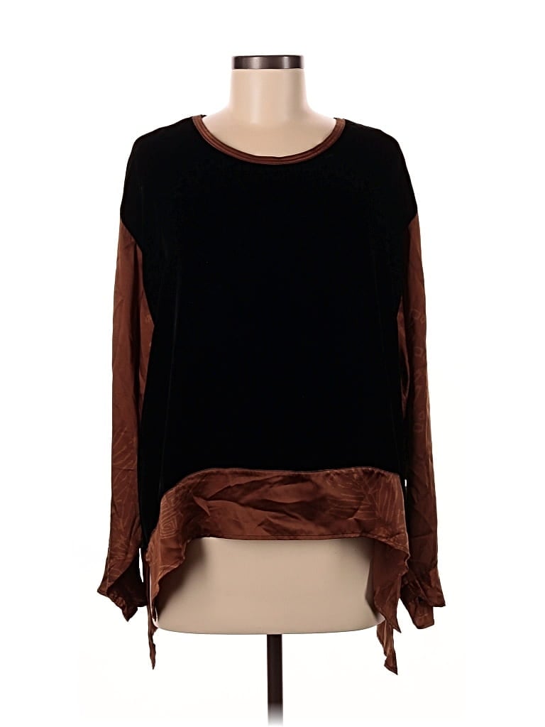 Pre-owned Assorted Brands Long Sleeve Blouse In Brown