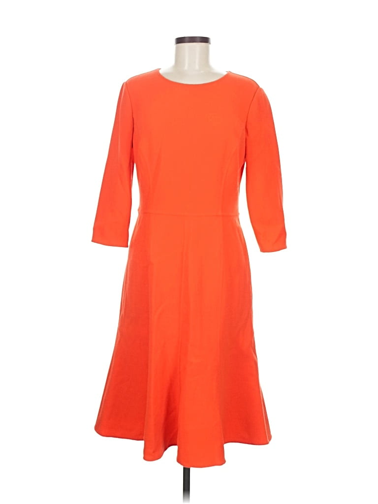 Pre-owned Oscar De La Renta Casual Dress In Orange
