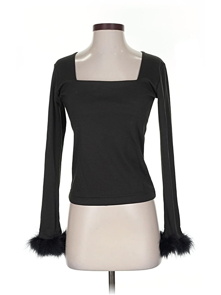Pre-owned Sleeper Long Sleeve Top Black Sweetheart Neckline Tops